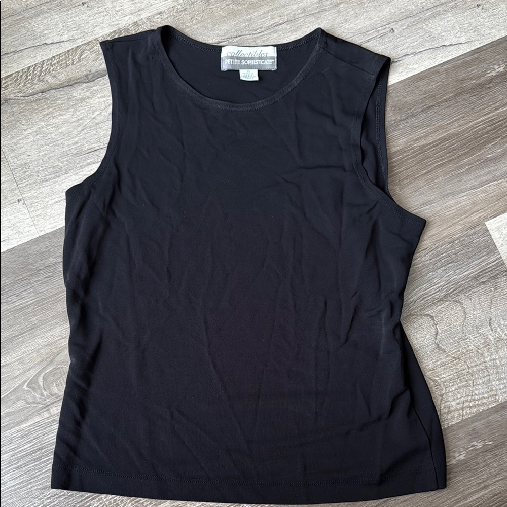 Ann Taylor Black Fitted Sleeveless Muscle Tee